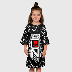 Платье клеш для девочки Технологический узор - Кибер ниндзя, цвет: 3D-принт — фото 2