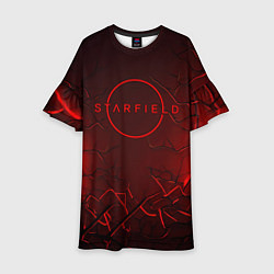 Платье клеш для девочки Starfield red logo, цвет: 3D-принт