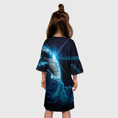 Детское платье Космос и сияющая планета / 3D-принт – фото 4