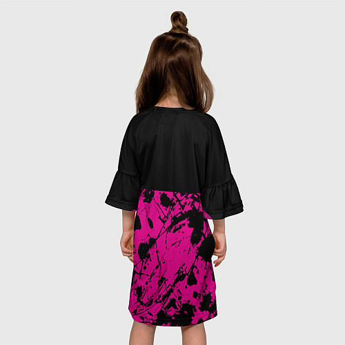 Детское платье Black pink - emblem - pattern - music / 3D-принт – фото 4