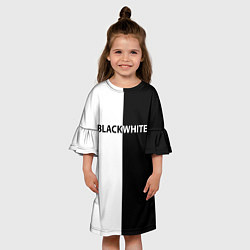 Платье клеш для девочки Black white, цвет: 3D-принт — фото 2