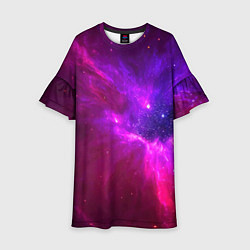 Платье клеш для девочки Бескрайнее космическое пространство - галактика, цвет: 3D-принт