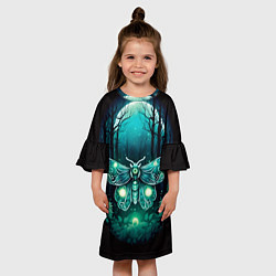 Платье клеш для девочки Призрачный мотылек, цвет: 3D-принт — фото 2