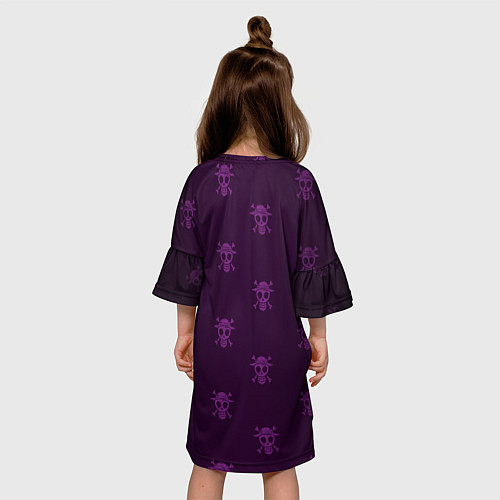 Детское платье Ван пис - Луффи фиолетовый / 3D-принт – фото 4