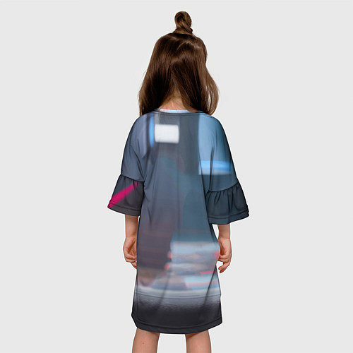 Детское платье Крутой капибара с пистолетом - киберпанк - нейросе / 3D-принт – фото 4