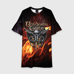 Платье клеш для девочки Baldurs Gate 3 fire, цвет: 3D-принт