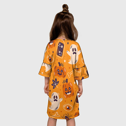 Детское платье Хэллоуин - тыквы и приведенья / 3D-принт – фото 4