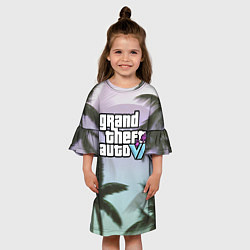 Платье клеш для девочки Grand theft soon, цвет: 3D-принт — фото 2