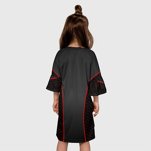 Детское платье Honda - униформа красная / 3D-принт – фото 4