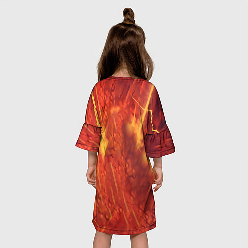 Детское платье ACDC rock music fire / 3D-принт – фото 4