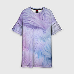 Платье клеш для девочки Розово-голубая шерсть, цвет: 3D-принт