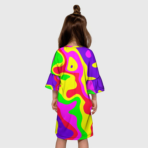 Детское платье Абстракция пять цветов / 3D-принт – фото 4