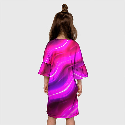 Детское платье Розовая объемная абстракция / 3D-принт – фото 4