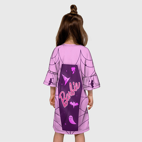 Детское платье Хэллоуин Барби в коробке на фоне паутины / 3D-принт – фото 4