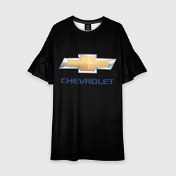 Платье клеш для девочки Chevrolet sport auto, цвет: 3D-принт