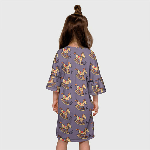 Детское платье Деревянные лошадки качалки / 3D-принт – фото 4