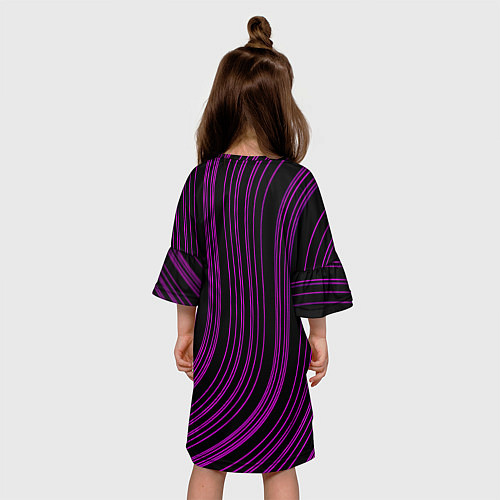 Детское платье Абстракция фиолетовые линии / 3D-принт – фото 4