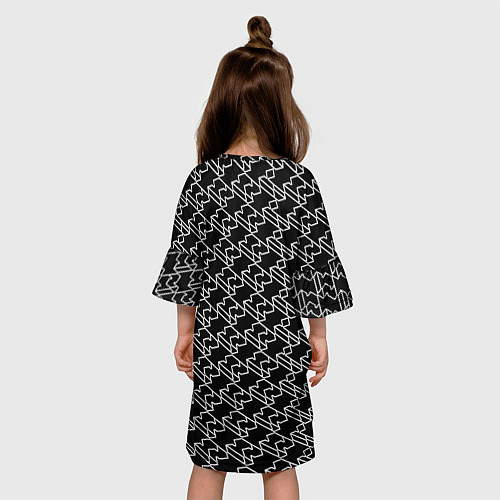 Детское платье Киберпанк линии белые / 3D-принт – фото 4