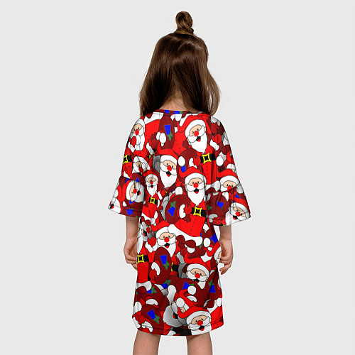 Детское платье Новогодний паттерн с дедами морозами / 3D-принт – фото 4