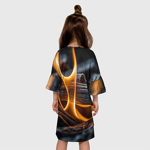 Детское платье Дрова в костре - нейросеть / 3D-принт – фото 4
