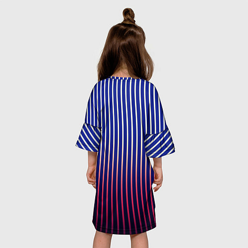Детское платье Полосатый сине-красный / 3D-принт – фото 4