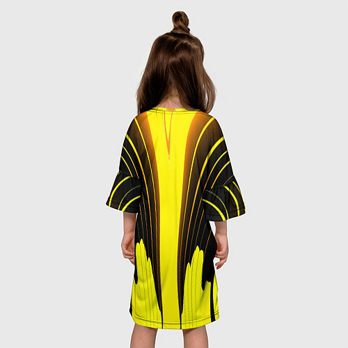 Детское платье Черно-желтые мотивы / 3D-принт – фото 4