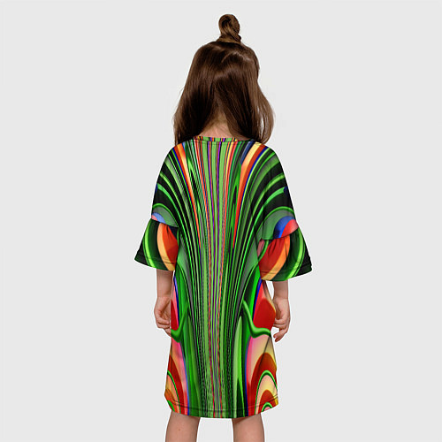 Детское платье Травянистый дизайн с оранжевым / 3D-принт – фото 4