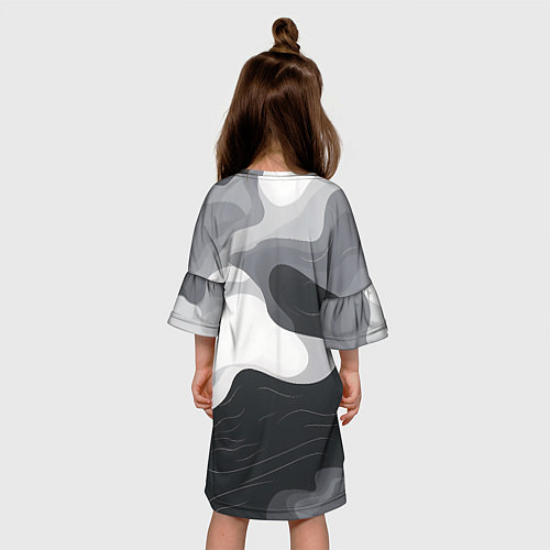 Детское платье Волны монохрома / 3D-принт – фото 4