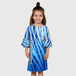 Платье клеш для девочки Volkswagen - синий камуфляж, цвет: 3D-принт — фото 2