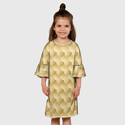 Платье клеш для девочки Золотая чешуя, цвет: 3D-принт — фото 2