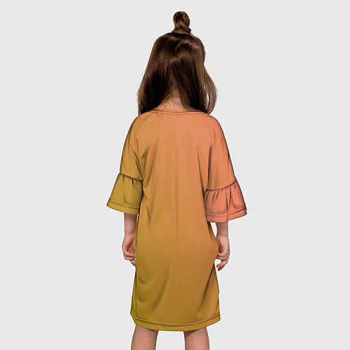 Детское платье Градиент розово-зеленый груша / 3D-принт – фото 4