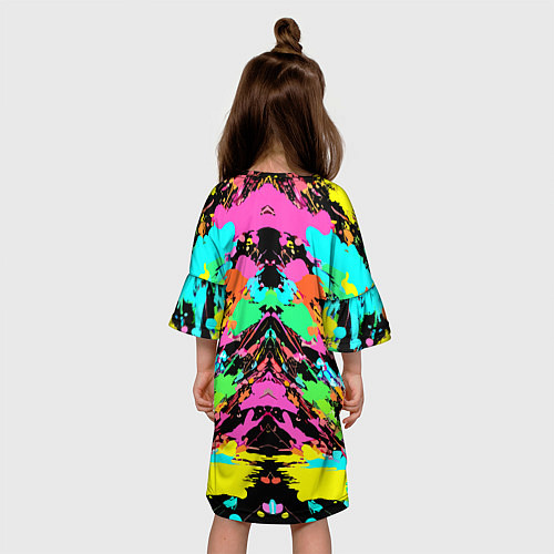 Детское платье Красочный зеркальный паттерн - кляксы / 3D-принт – фото 4