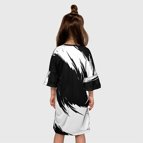 Детское платье Baldurs gate 3 - белые завихрения / 3D-принт – фото 4
