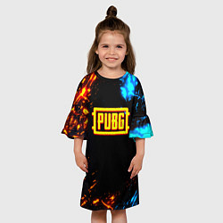 Платье клеш для девочки Pubg storm искры, цвет: 3D-принт — фото 2