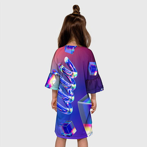 Детское платье Фигуры на градиенте / 3D-принт – фото 4