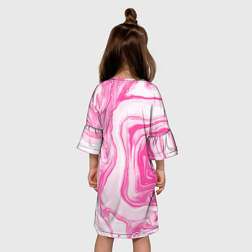 Детское платье I am kenough - розовые разводы краски / 3D-принт – фото 4