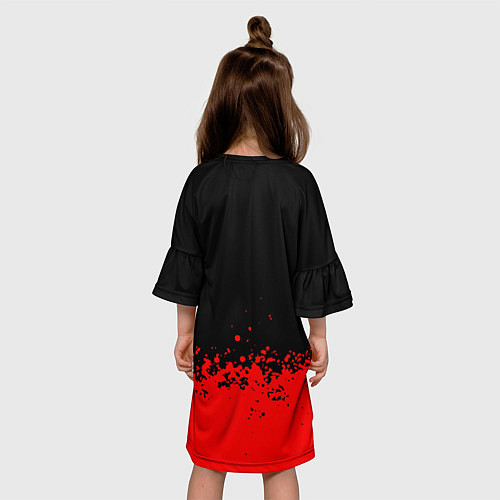 Детское платье Rainbow Six красные краски / 3D-принт – фото 4