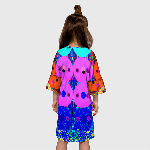 Детское платье Паттерн из дисков - неон - нейросеть / 3D-принт – фото 4