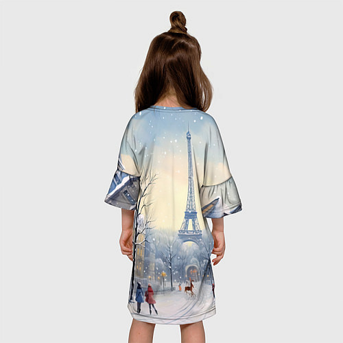 Детское платье Новогодний Париж / 3D-принт – фото 4