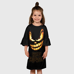 Платье клеш для девочки Страшный Джек - хэллоуин, цвет: 3D-принт — фото 2