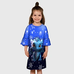 Платье клеш для девочки Малыш дракон, цвет: 3D-принт — фото 2