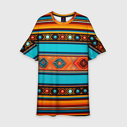 Детское платье Этнический принт в горизонтальную полоску