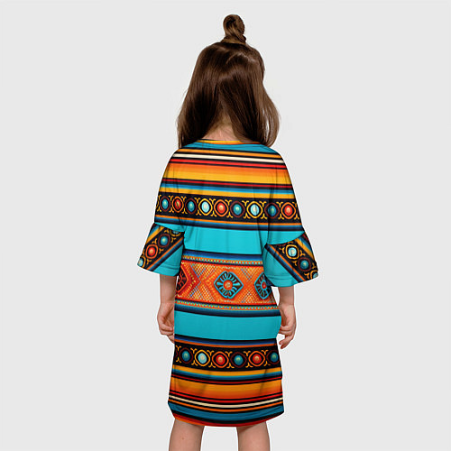 Детское платье Этнический принт в горизонтальную полоску / 3D-принт – фото 4