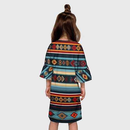 Детское платье Этнический орнамент в горизонтальную полоску / 3D-принт – фото 4