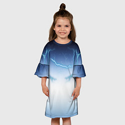 Платье клеш для девочки Молниеносный разряд, цвет: 3D-принт — фото 2