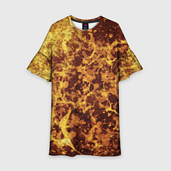 Детское платье Абстракция - желтый антрацит