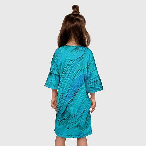 Детское платье Голубая масляная краска / 3D-принт – фото 4