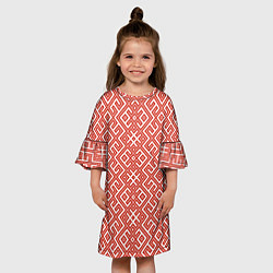 Платье клеш для девочки Обережные узоры, цвет: 3D-принт — фото 2