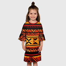 Платье клеш для девочки Узор в этническом стиле масаев, цвет: 3D-принт — фото 2