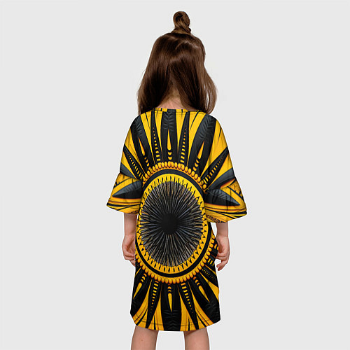 Детское платье Желто-черный узор в африканском стиле / 3D-принт – фото 4